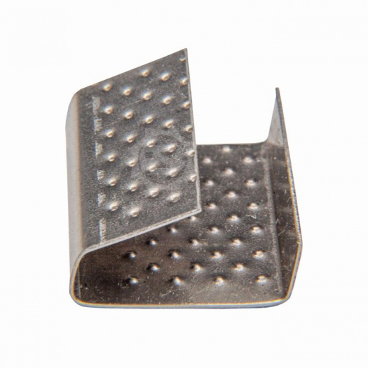 Скрепа (скоба) для ПП ленты 19 мм, толщина 0,5 мм, стальная  