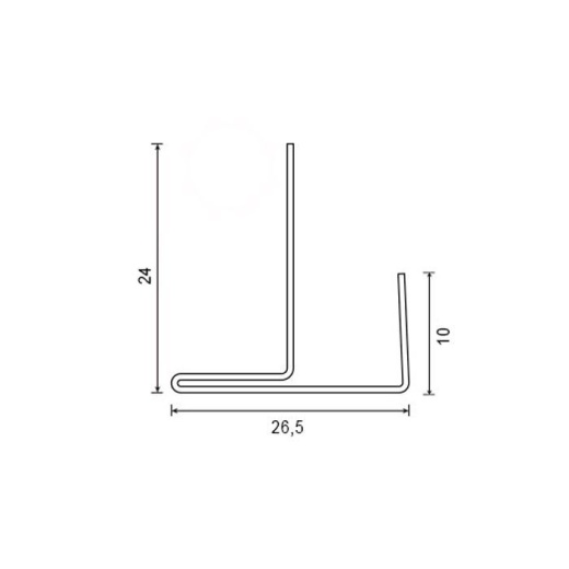 F - профиль 12 мм окрашенный, длина 2,4 м