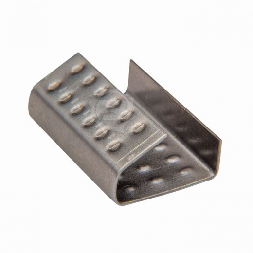 Скрепа (скоба) для ПП ленты 16 мм, толщина 0,5 мм, стальная