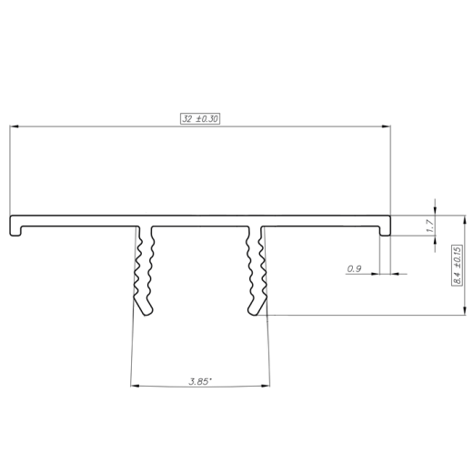Крышка - Т-профиль окрашенный, длина 3,3 м